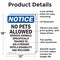 Signmission No Pets Allowed Service Animals Welcome, 12 in W x Rectangle, Aluminum OS-2PACK-NS-A-1218-V-16162 - alternate 4